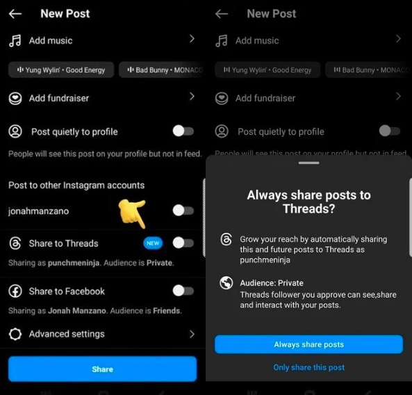 La nuova funzione di Instagram legata a Threads