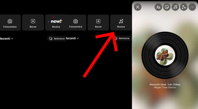 musica condividere nuovo instagram metodo