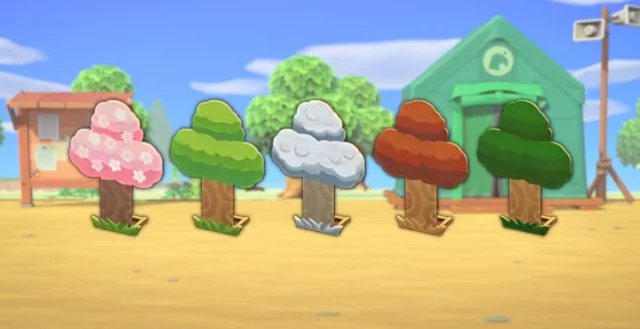 Oggetti da personalizzare su Animal Crossing: Alberi di cartone