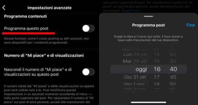 come programmare post instagram guida