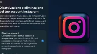 come disattivare temporaneamente account instagram