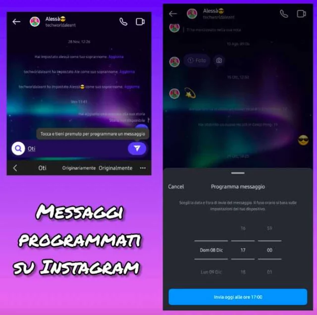 Programmare messaggi su Instagram